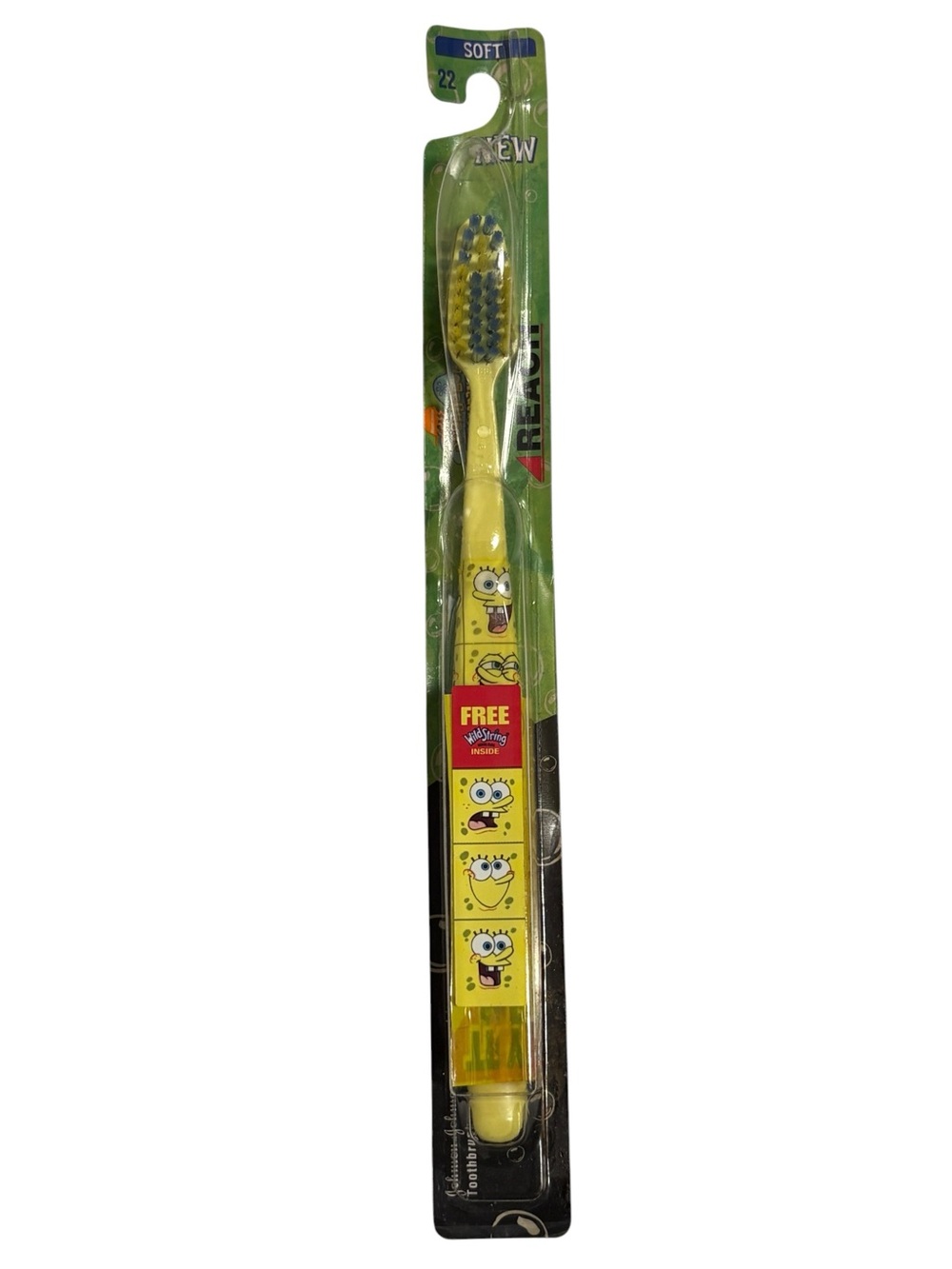 Vintage 2002 SpongeBob Squarepants Reach Toothbrush NEW Sealed Yellow